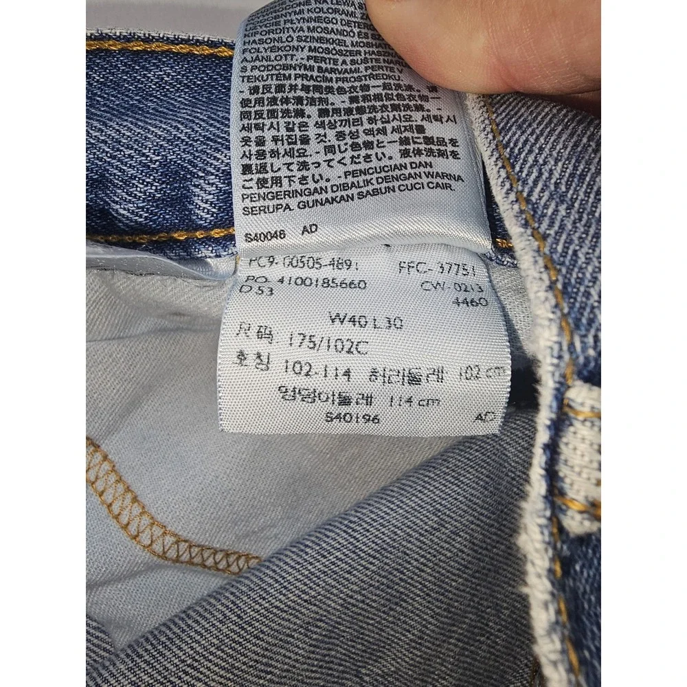 Levis 505 Regular Fit Straight Leg Blue Denim Jeans Mens 40x30 Medium Wash - Picture 6 of 6